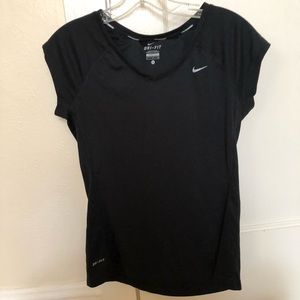 NIKE S Dri Fit black short sleeved top